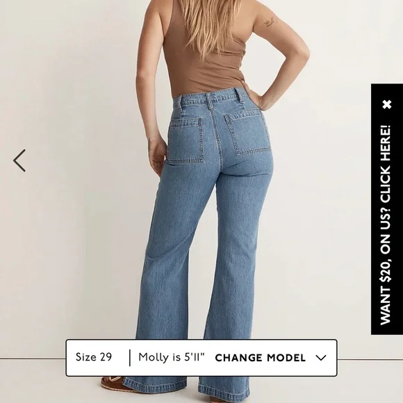 MADEWELL 70’s inspired fit and flare jeans - Picture 3 of 9